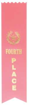 6S3600 Ranking Ribbons, 2" x 8" (Award: 4th Place (Pink/ Gold Lettering))